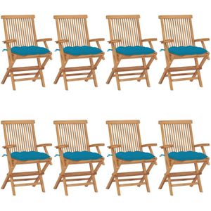 Houten Tuinstoelen - Set van 8 - Teakhout - Weerbestendig