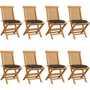 Vidaxl - Gartenstühle mit Taupe Kissen 8 Stk. Massivholz Teak