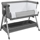 VidaXL Babybed met Matras - Linnen Donkergrijs