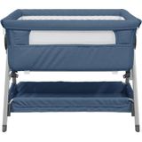 VidaXL Babybox met Matras - Linnen Marineblauw