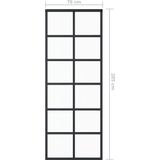 vidaXL - Schuifdeur - 76x205 - cm - ESG-glas - en - aluminium - zwart