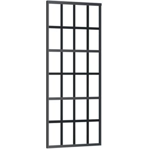 vidaXL - Schuifdeur - 76x205 - cm - ESG-glas - en - aluminium - zwart