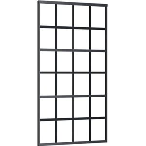vidaXL Schiebetür ESG-Glas und Aluminium 102x205 cm Schwarz