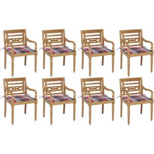 vidaXL Batavia-Stühle mit Kissen 8 Stk. Massivholz Teak