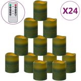 vidaXL LED-Kaarsen Vlamloos - Warmwit - 24 Stuks - Met Afstandsbediening