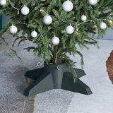 vidaXL Kerstboomstandaard 55,5x55,5x15 cm groen - Duurzame kunststof standaard met watertank voor echte bomen