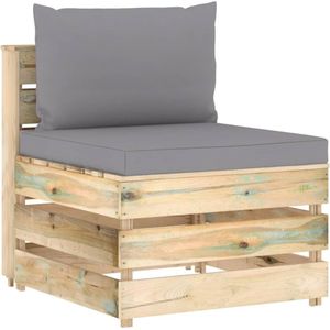 vidaXL Modulares Mittelsofa mit Kissen Grün Imprägniertes Holz