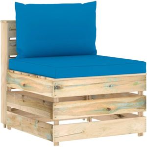 Modulares Mittelsofa mit Kissen Grün Imprägniertes Holz Vidaxl