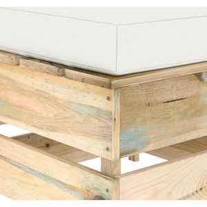 vidaXL - Hocker - sectioneel - met - kussen - groen - geÃ¯mpregneerd - hout