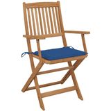 vidaXL - Tuinstoelen - 8 - st - inklapbaar - met - kussens - massief - acaciahout