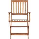 vidaXL - Tuinstoelen - 8 - st - inklapbaar - met - kussens - massief - acaciahout
