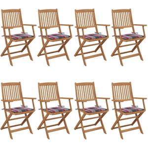 Vidaxl - Klappbare Gartenstühle 8 Stk. mit Kissen Massivholz Akazie