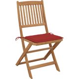 Klappbare Gartenstühle 6 Stk. mit Kissen Massivholz Akazie Vidaxl