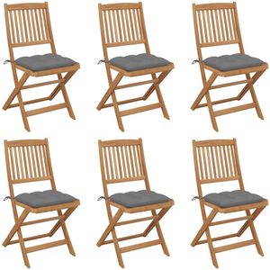 Vidaxl - Klappbare Gartenstühle 6 Stk. mit Kissen Massivholz Akazie