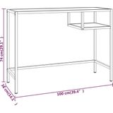 vidaXL Computerbureau 100x36x74 cm - Gehard Glas - Zwartmarmerkleurig