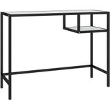 vidaXL Computerbureau 100x36x74 cm gehard glas witmarmerkleurig
