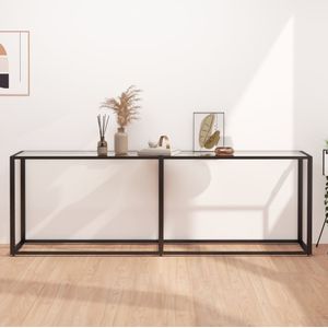vidaXL Konsolentisch Transparent 220x35x75,5 cm Hartglas
