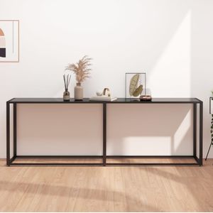 vidaXL - Wandtafel - 220x35x75,5 - cm - gehard - glas - zwart