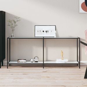 vidaXL Wandtafel - Wit - Geharde Glas - Gepoeerd Staal - 180x35x75,5 cm