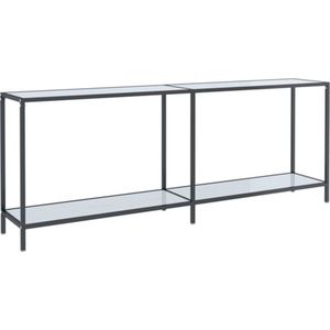 vidaXL - Wandtafel - Wit - Gehard Glas - Gepoeerdercoat Staal