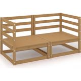 vidaXL Gartensofa 2-Sitzer Honigbraun Massivholz Kiefer
