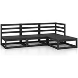 vidaXL-4-delige-Loungeset-massief-grenenhout-zwart
