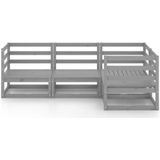 vidaXL 4-tlg. Garten-Lounge-Set Grau Massivholz Kiefer