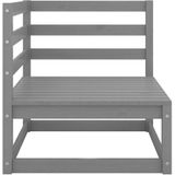 Vidaxl - 10-tlg. Garten-Lounge-Set Grau Kiefer Massivholz