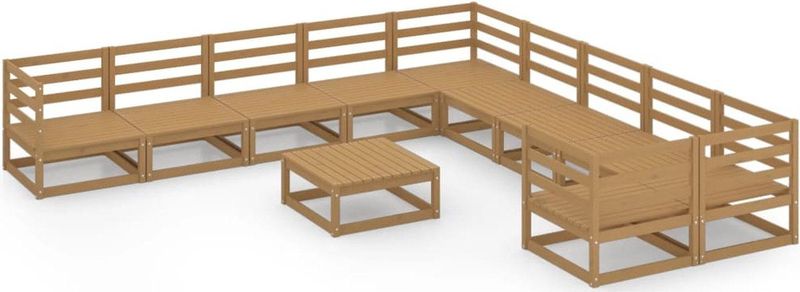 11-tlg. Garten-Lounge-Set Massivholz Kiefer vidaXL