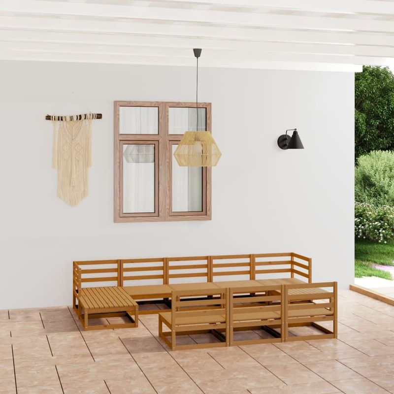 Vidaxl - 10-tlg. Garten-Lounge-Set Massivholz Kiefer
