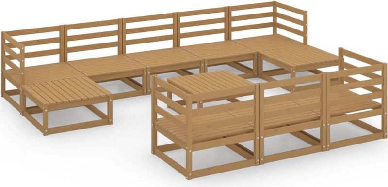 Vidaxl - 11-tlg. Garten-Lounge-Set Massivholz Kiefer