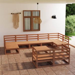 Vidaxl - 10-tlg. Garten-Lounge-Set Massivholz Kiefer