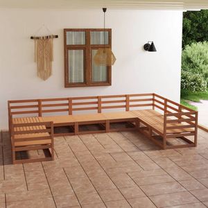 Vidaxl - 9-tlg. Garten-Lounge-Set Massivholz Kiefer