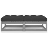 Gartenhocker mit Kissen 2 Stk. Massivholz Kiefer Vidaxl