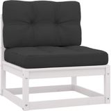 vidaXL - 4-delige - Loungeset - met - kussens - massief - grenenhout