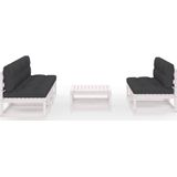 vidaXL - 6-delige - Loungeset - met - kussens - massief - grenenhout