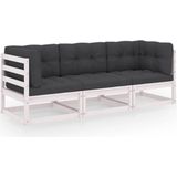 3-Sitzer-Gartensofa mit Kissen Kiefer Massivholz Vidaxl