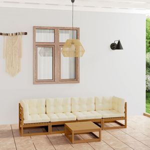 Vidaxl - 5-tlg. Garten-Lounge-Set mit Kissen Kiefer Massivholz