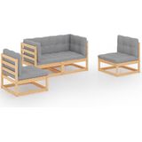 Vidaxl - 4-tlg. Garten-Lounge-Set mit Kissen Kiefer Massivholz