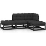 4-tlg. Garten-Lounge-Set mit Kissen Massivholz Kiefer Vidaxl