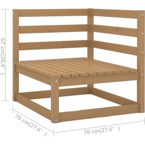 vidaXL 5-delige Loungeset met kussens massief grenenhout