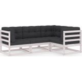 4-tlg. Garten-Lounge-Set mit Kissen Kiefer Massivholz Vidaxl