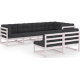 vidaXL 7-delige Loungeset met kussens massief grenenhout