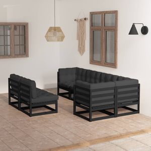 Vidaxl - 7-tlg. Garten-Lounge-Set mit Kissen Massivholz Kiefer