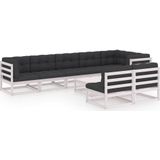 vidaXL 9-delige Loungeset met kussens massief grenenhout