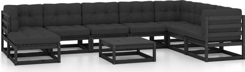 Vidaxl - 9-tlg. Garten-Lounge-Set mit Kissen Massivholz Kiefer