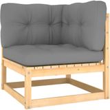 VidaXL Loungeset 9-delig met Kussens Massief Grenenhout