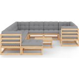 Minkurow - 12-tlg. Garten-Lounge-Set mit Kissen Kiefer Massivholz vidaXL