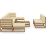 Vidaxl - 10-tlg. Garten-Lounge-Set mit Kissen Honigbraun Massivholz