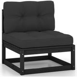 Vidaxl - 9-tlg. Garten-Lounge-Set mit Kissen Schwarz Massivholz Kiefer